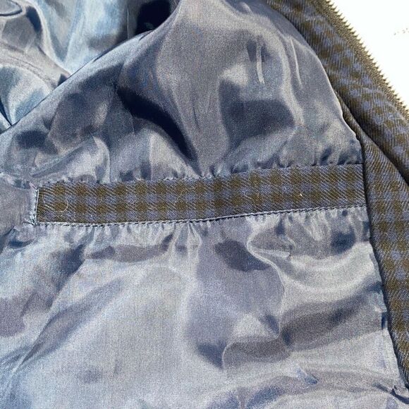 TOPMAN UK Plaid Harrington Jacket Collared Cotton Blue Black‎ Large - Picture 13 of 16